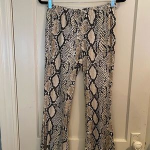 Snakeskin printed pants